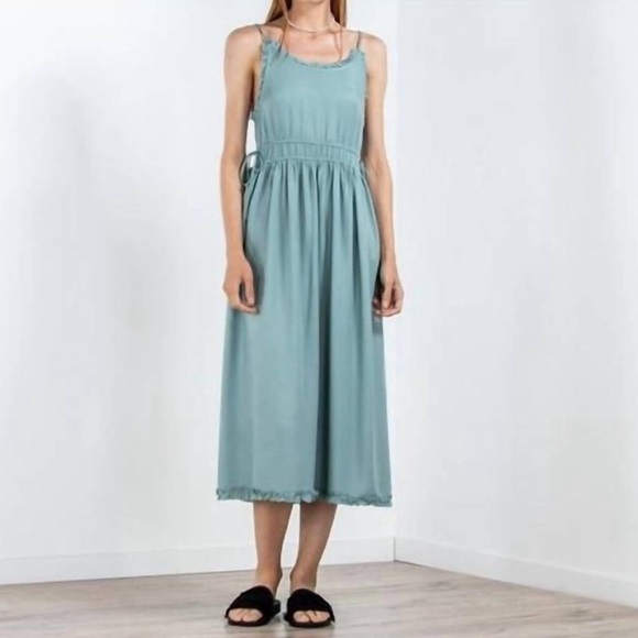 Scotch & Soda Maison Scotch Palm Cove Spaghetti Strap Midi Dress Size Small - Picture 1 of 14